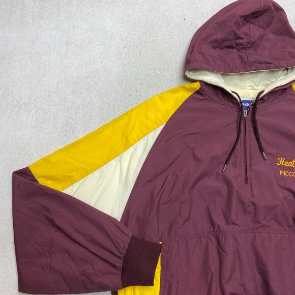 VINTAGE Kutztown University Jacket Mens XL Red Yellow Track Lined Pullover 90s - Picture 5 of 12